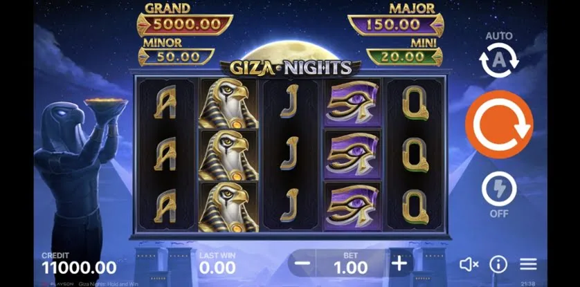 Interfaz del juego Giza Nights